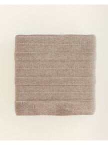 Hvid Wollen dekentje Holly - sand