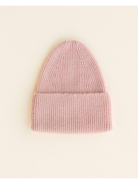 Hvid Ribbeanie Fonzie voor volwassenen - powder