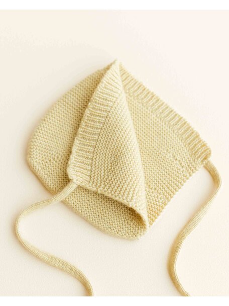 Hvid Mutsje van merino wol - light yellow