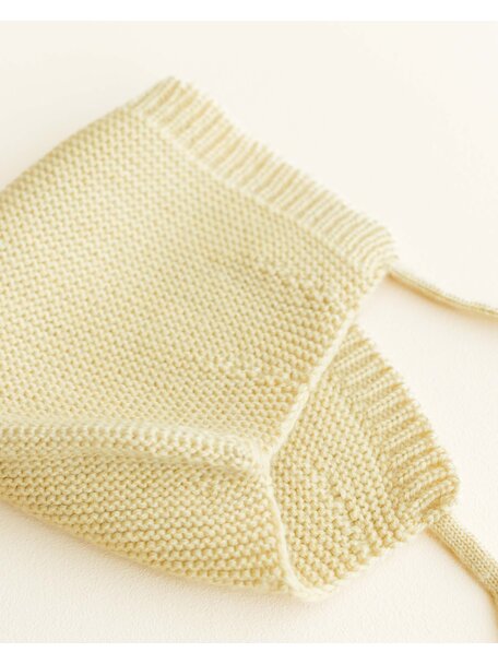 Hvid Mutsje van merino wol - light yellow