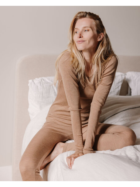 Unaduna Dameshemd long sleeves tiny rib wol - semla