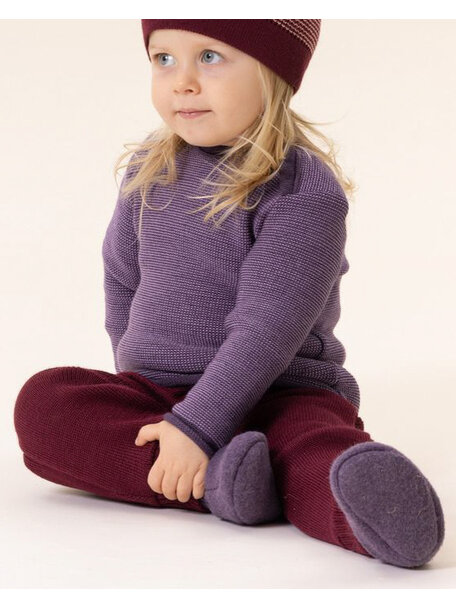 Disana Trui van merino wol - aubergine/flieder
