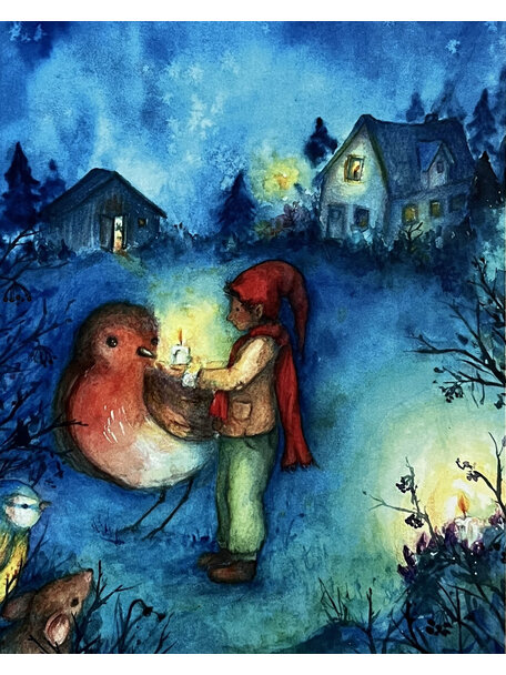 Waldorf Vertelkaart - de lichtjes van kabouter Toban