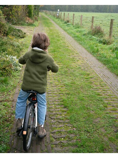 Disana Outdoor jas van gekookte wol - olive