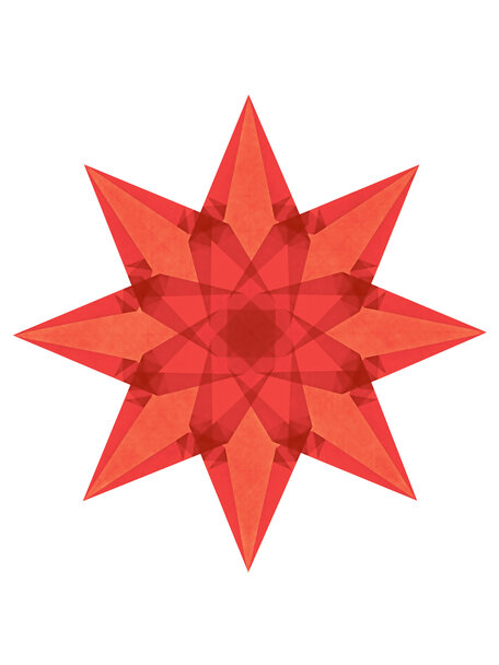 Handmade Sterren vouwen gemiddeld - karmijnrood