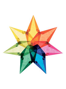 Handmade Sterren vouwen gemiddeld - regenboog kleuren