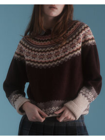 Harley of Scotland Fairisle trui - beetroot