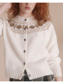 Harley of Scotland Fairisle vest - snow white