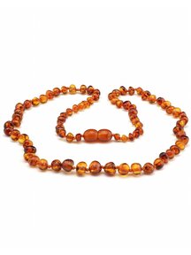 Amber Barnsteen dames ketting 43cm - cognac