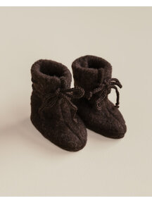 Unaduna X Engel Slofjes van wol fleece - cocoa