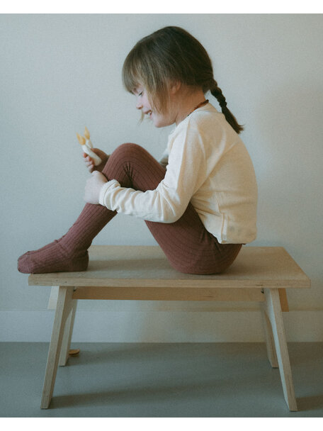 Unaduna Shirt longsleeves pointelle wol/zijde - munkki