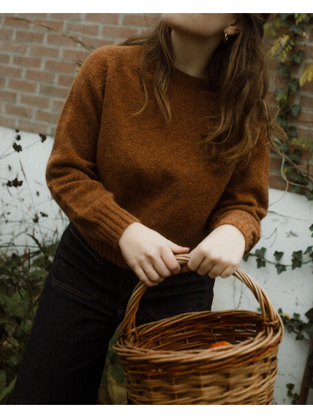 Unaduna Trui van wol - dark umber