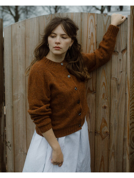 Unaduna Wollen vest - dark umber