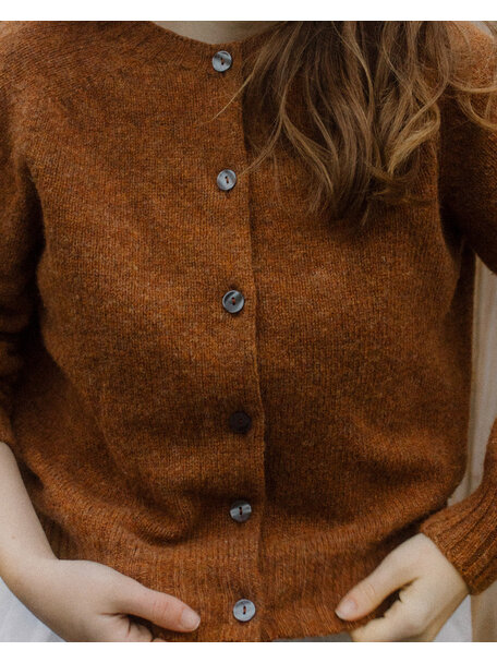 Unaduna Wollen vest - dark umber