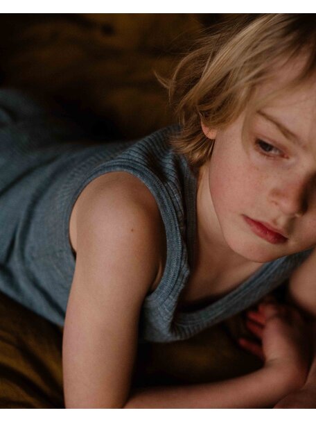 Unaduna Kinderhemd  van wol rib - nila