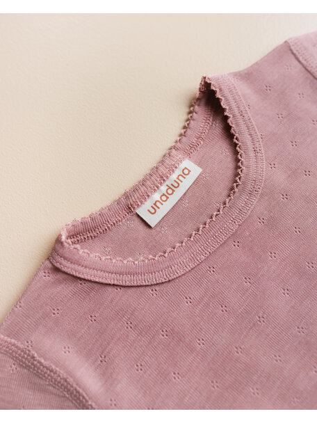Unaduna Babyshirtje pointelle wol/zijde - cameo rose