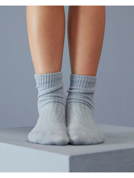 Gray Label Kinder rib sokken - set van 2 - stone grey/cream