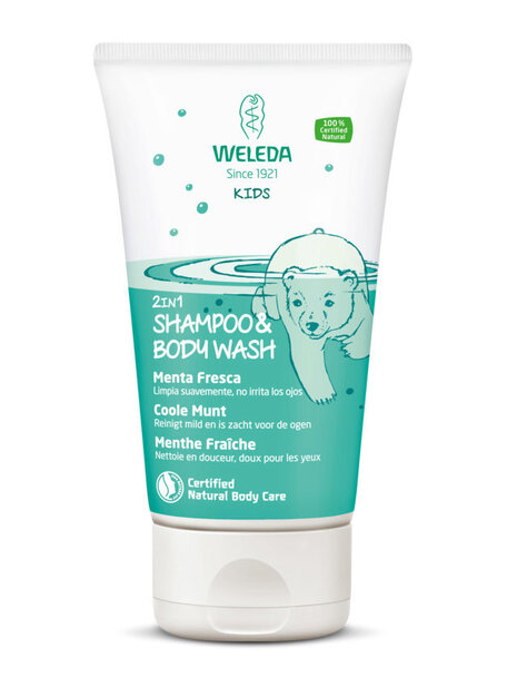 Weleda Shampoo en bodywash 2-in-1 coole mint 150ml - sale