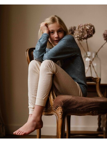 Unaduna Kinderlegging pointelle wol/zijde - munkki