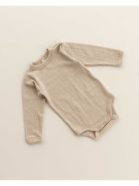 Unaduna Rompertje longsleeves rib wol/zijde - maca