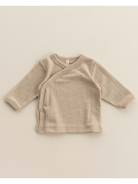 Unaduna Wikkelvestje rib wol/zijde - maca