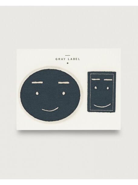 Gray Label Patches - blue grey