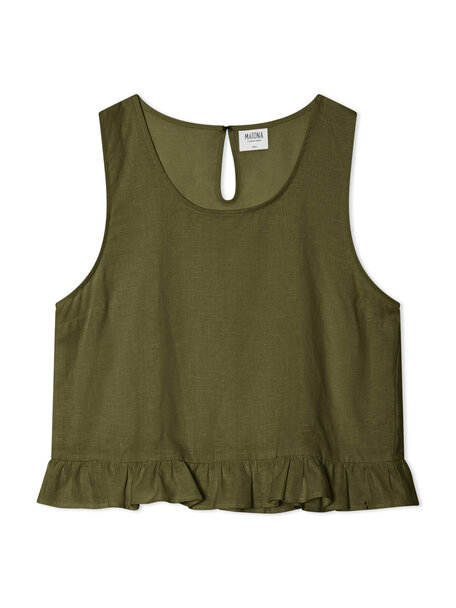 Matona Mouwloze top - olive
