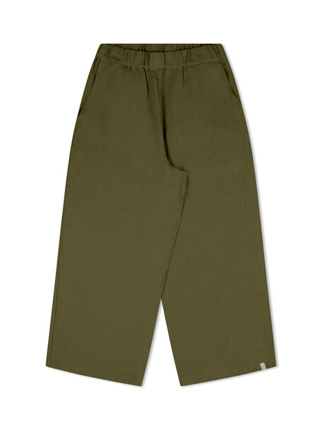 Matona Dames culotte van linnen - olive