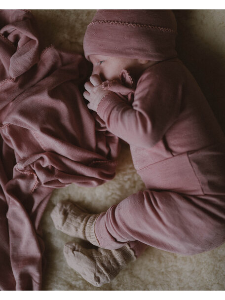 Unaduna Baby deken van wol/zijde - cameo rose