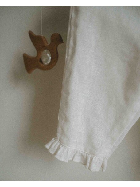 Handmade Hanger van kersenhout - duif met kristal van 15mm