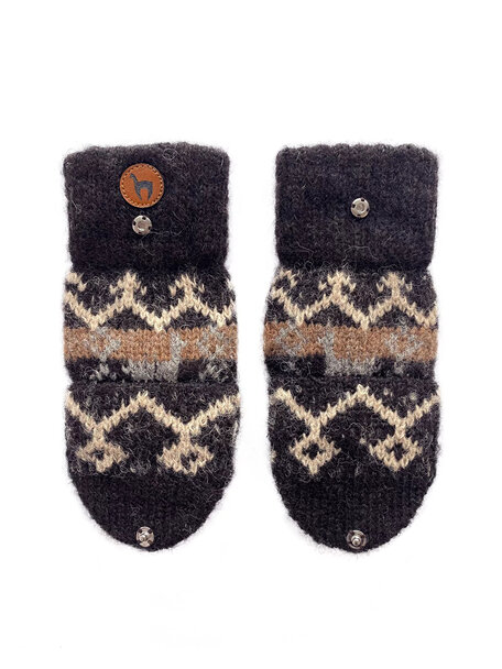 Apu Kuntur Kinder wantjes van alpacawol - zwart