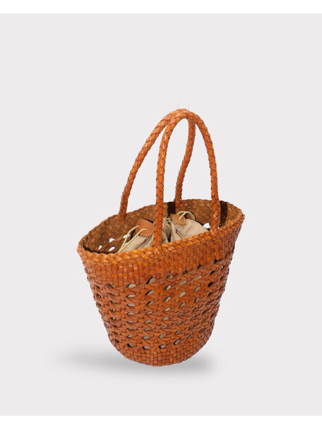 Sook Handgeweven leren tas Ivy - caramel