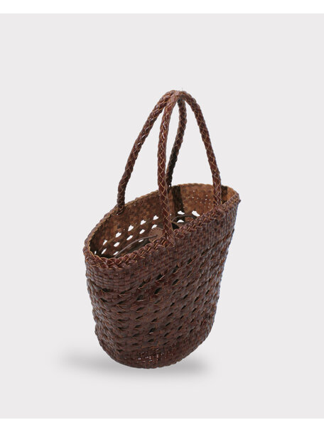 Sook Handgeweven leren tas Ivy - coffee