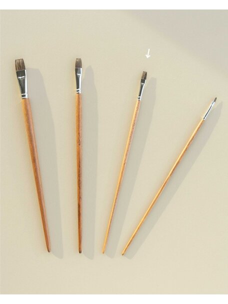 Mercurius Penseel synthetisch runderhaar plat - 8 mm