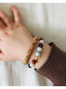 Amber Barnsteen kinder armband 16,5cm - regenboog edelstenen
