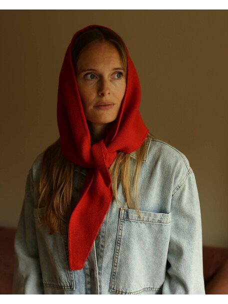 Hvid Zachte sjaal van wol Josephina - red