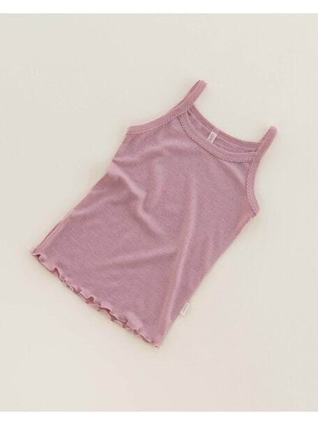 Unaduna Zomer kinderhemd pointelle wol/zijde - cameo rose