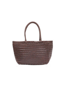 Sook Handgeweven leren tas Lou - coffee