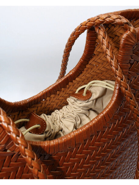 Sook Handgeweven leren tas Liv - caramel