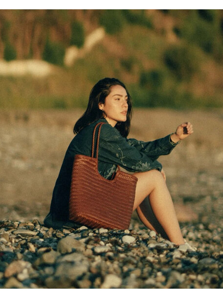 Sook Handgeweven leren tas Liv - caramel