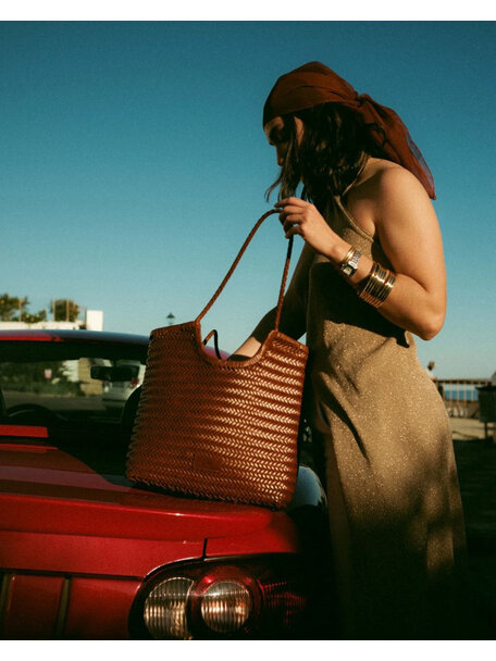 Sook Handgeweven leren tas Liv - caramel