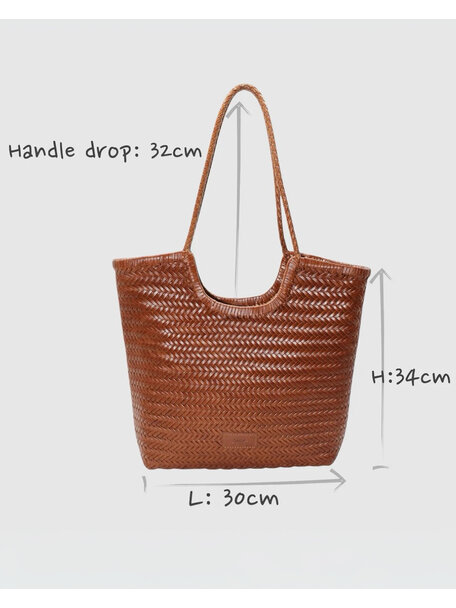 Sook Handgeweven leren tas Liv - caramel