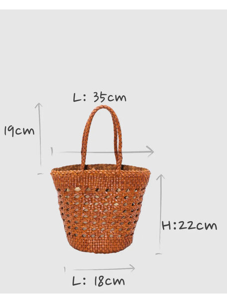 Sook Handgeweven leren tas Ivy - caramel