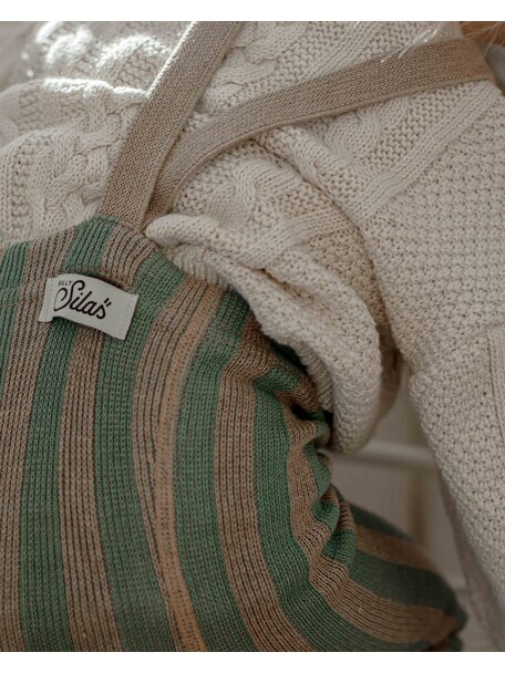 Silly Silas Maillot met bretels zonder voetjes - matcha/peanut striped