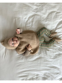 Silly Silas Maillot met bretels zonder voetjes - matcha/peanut striped