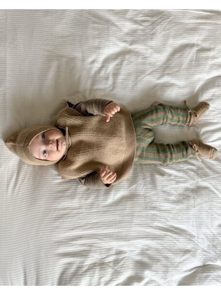 Silly Silas Maillot met bretels zonder voetjes - matcha/peanut striped