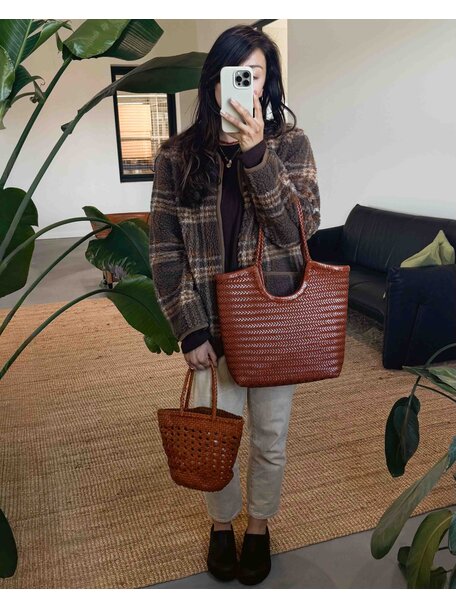 Sook Handgeweven leren tas Liv - caramel