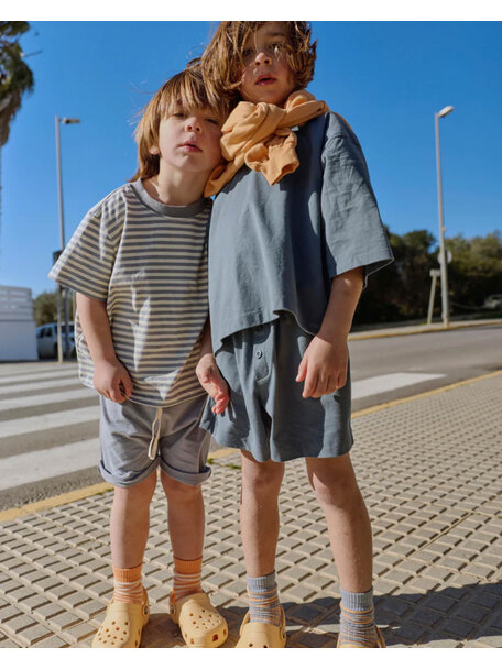 Gray Label Oversized kinder t-shirt - stone grey/cream