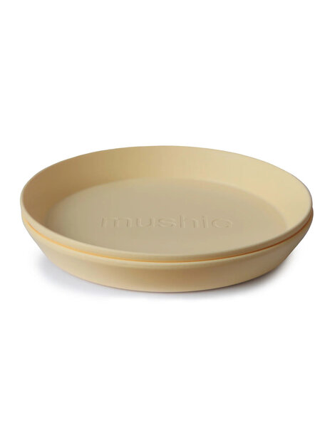 Mushie Kinderbord set van 2 - pale daffodil