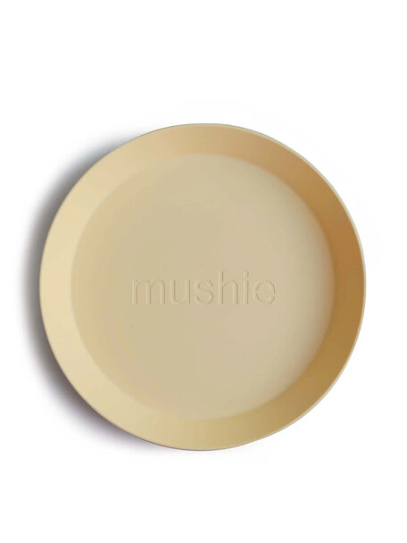 Mushie Kinderbord set van 2 - pale daffodil